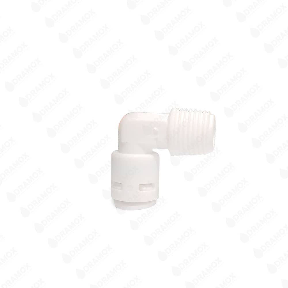 Codo rosca 1/4 presión 1/4 para purificadores de agua